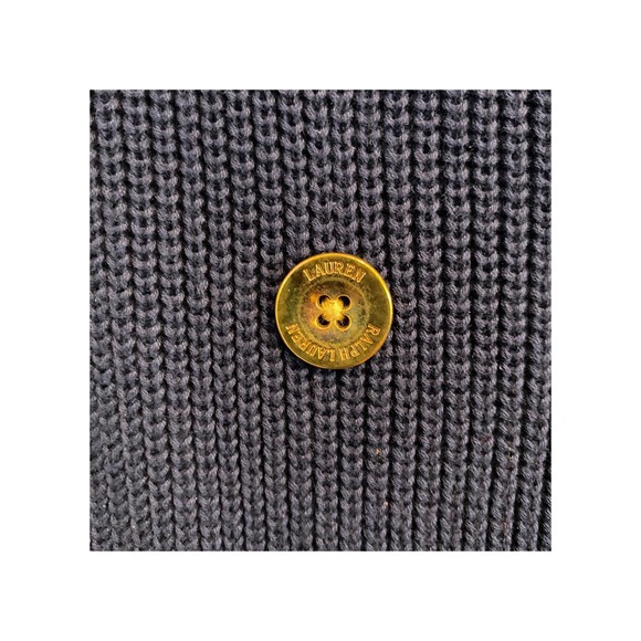Lauren‎ Ralph Lauren Knit Cotton Gold Button Double Breasted Cardigan Jacket M - Picture 4 of 9